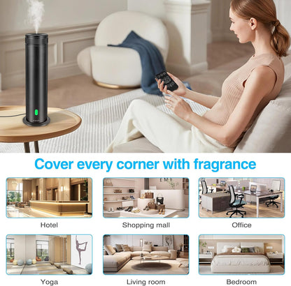 Skiennix Waterless Scent Diffuser Starter Kit - 800 Sq. In. Coverage with 5 Essential Oils & Remote Control