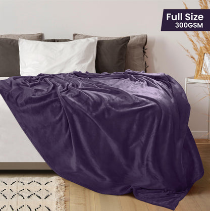 Utopia Bedding Fleece Blanket Full Size Purple 300GSM Luxury Fuzzy Soft Anti-Static Microfiber Bed Blanket (90x84 Inch)