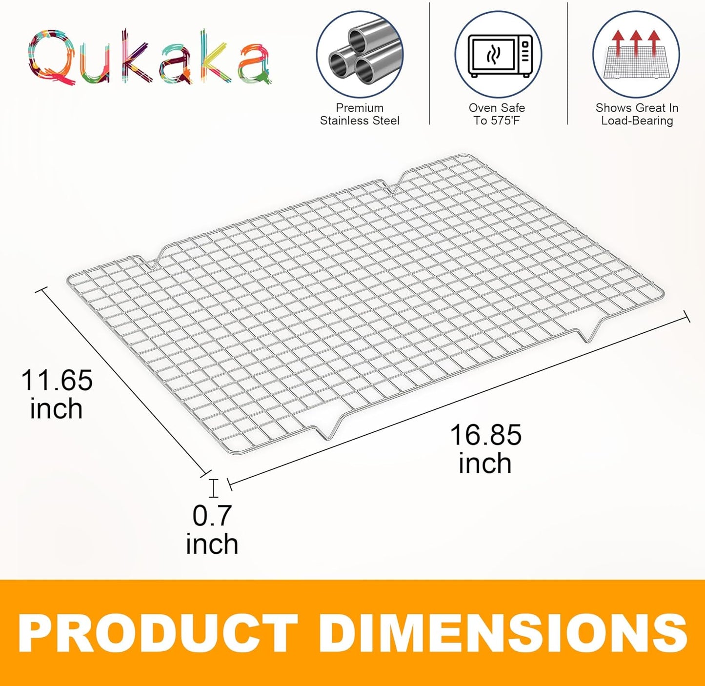 Skiennix Cooling Racks - Heavy Duty Stainless Steel Baking Rack Set | 11.65''x16.85'' | Oven & Dishwasher Safe