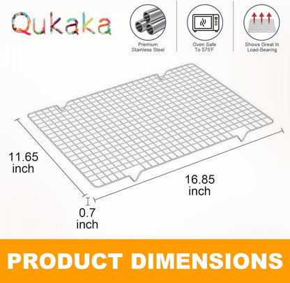 Skiennix Cooling Racks - Heavy Duty Stainless Steel Baking Rack Set | 11.65''x16.85'' | Oven & Dishwasher Safe