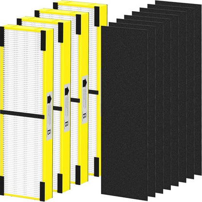 G-Guardian 4 Pack FLT4825 Air Purifier Filters - Compatible with AC4825 Series | Includes 8 Carbon Pre-Filters, Yellow