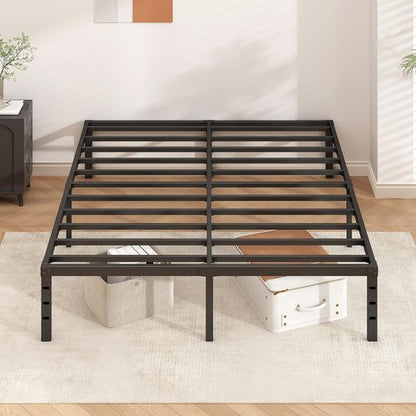 HLIPHA Metal Platform Bed Frame - 16 Inch Tall Full Size with Heavy Duty Support Slats | Easy Assembly, Black