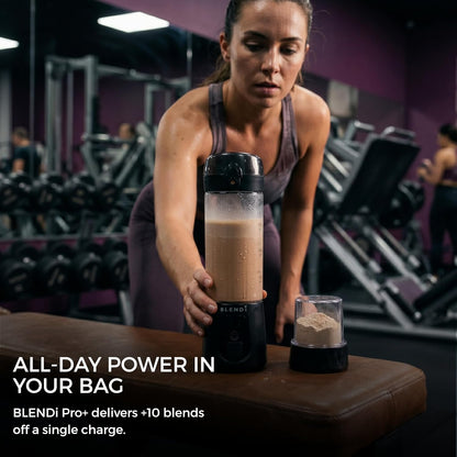 BLENDi Pro+ Portable Blender - 120W Ice Crushing Motor, USB-C Rechargeable, 17.5oz Black | BPA-Free & Travel-Friendly