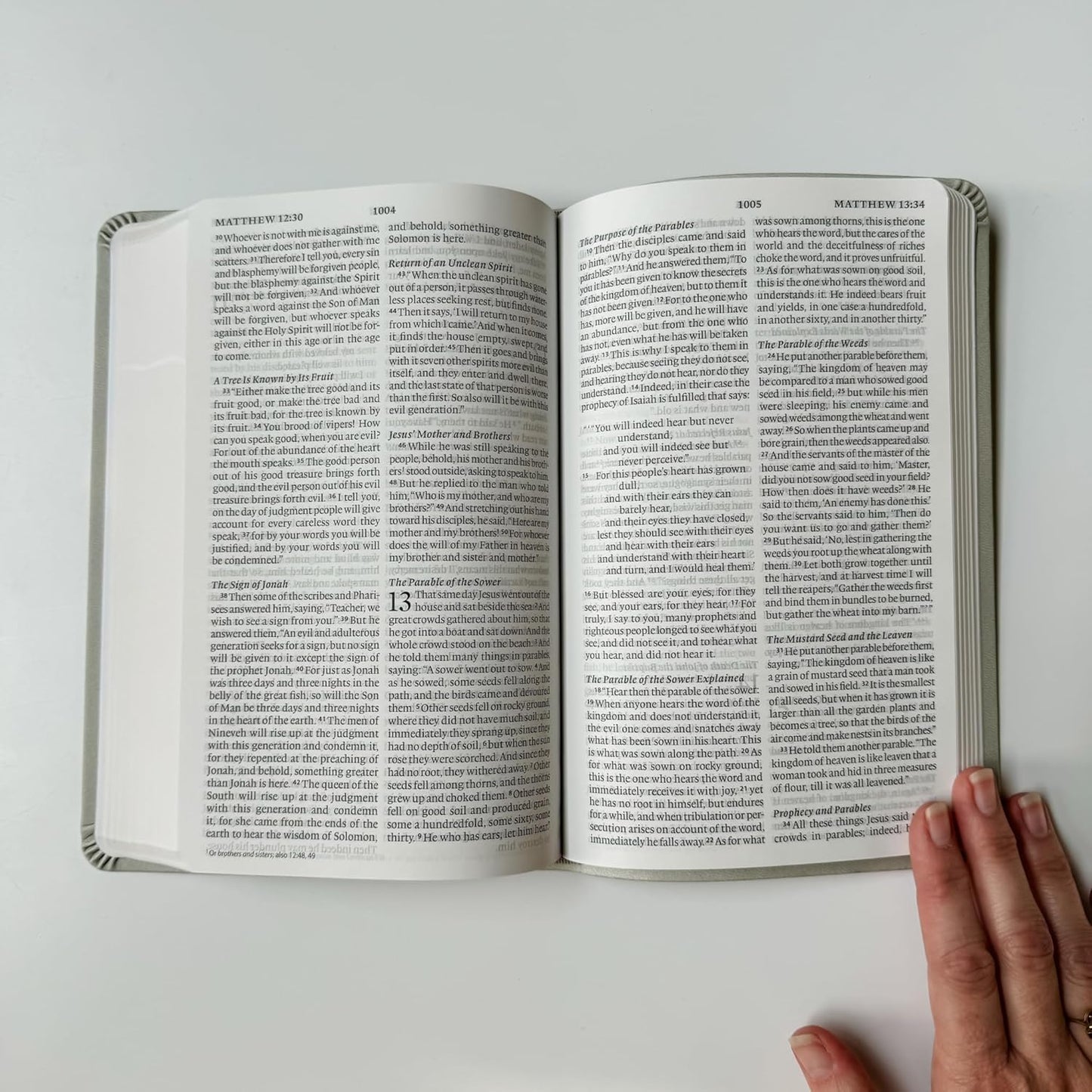 River Stone Personalized ESV Large Print Bible - Custom Hand Lettered Name on Cover | Flourish Design