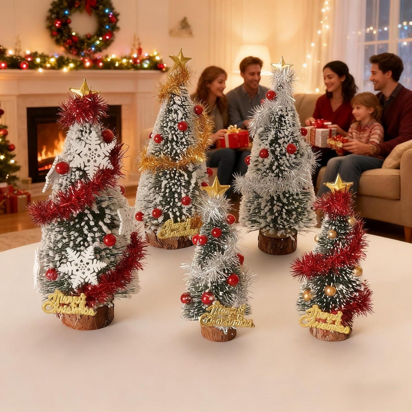 Skiennix Mini Christmas Tree - Small Artificial Tabletop Decor for Home & Parties | Green