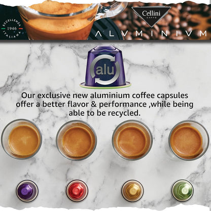 Cellini Caffè Melodico Dark Roast Coffee Capsules - 120 Count Aluminum Nespresso Pods | 100% Compatible