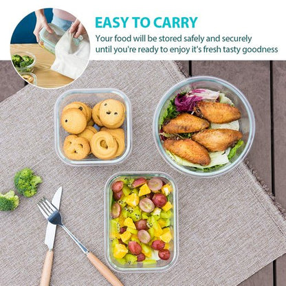 Bayco Glass Food Storage Containers with Lids, [24 Piece] Meal Prep Containers, Airtight Bento Boxes, BPA Free & Leak Proof (12 lids & 12 Containers) - Purple
