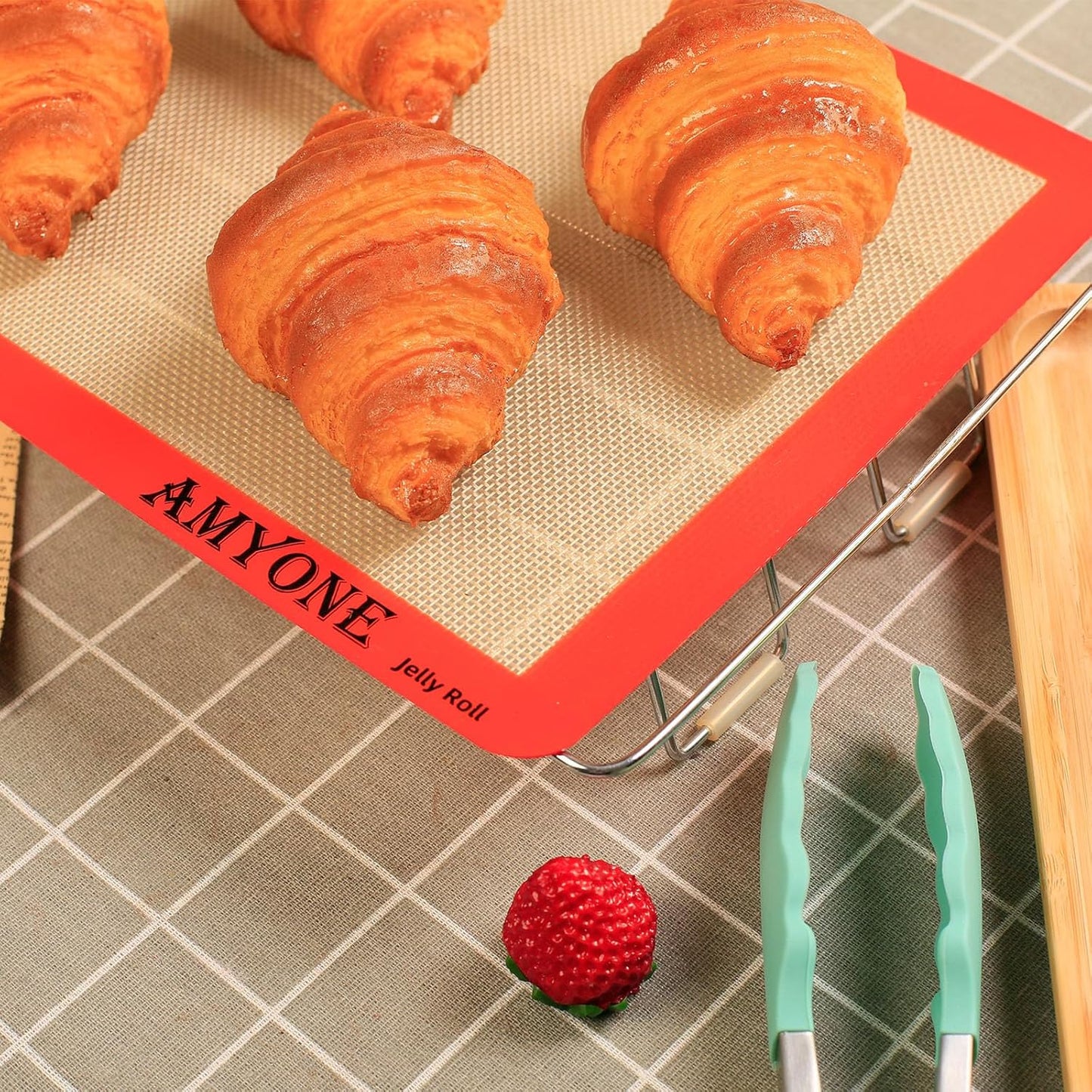 AMYONE Silicone Baking Mat - Non-Stick Food Grade Liners for 10 x 15-Inch Jelly Roll Pans | 2 Pack