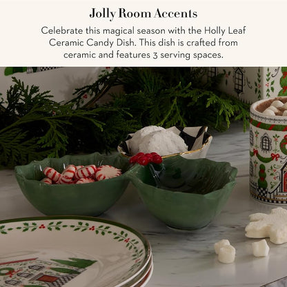 Holly Leaf Ceramic Candy Dish by Mackenzie-Childs