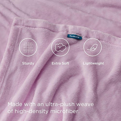 Bedsure GentleSoft Fleece Blanket - King Size Lilac Lavender, Soft & Cozy Microfiber, 108x90 Inches