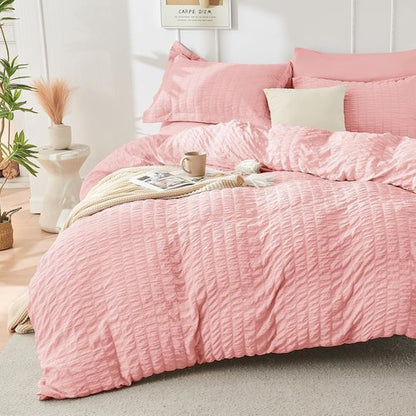 HYMOKEGE Rose Pink California King Comforter Set - 7-Piece Luxury Bedding Set for All Seasons