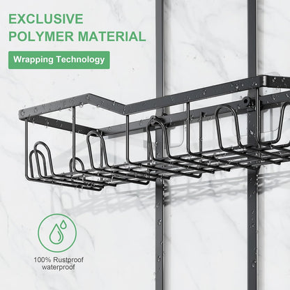 Regine Switzerland Shower Caddy - Rustproof 2-Tier Hanging Bathroom Organizer with 18 Hooks | Non-Slip Design