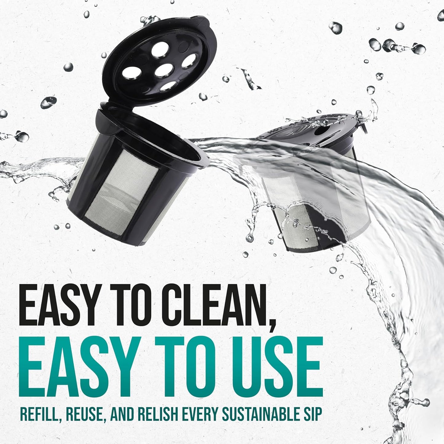 PureHQ Reusable K Cups for Keurig Coffee Makers - MultiStream Refillable Pods - 4 Pack