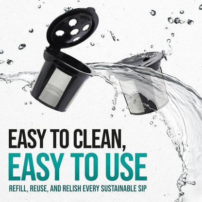 PureHQ Reusable K Cups for Keurig Coffee Makers - MultiStream Refillable Pods - 4 Pack
