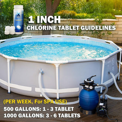 XtremeClear Chlorine Tablets - Long-Lasting 1" Stabilized Tablets for Pools & Spas | 1.5 Pounds