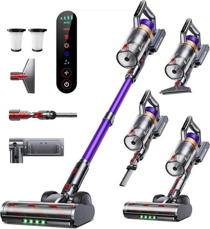 INTETURE Cordless Vacuum Cleaner - 650W 55KPA Suction Power | 70 Min Runtime, Anti-Tangle Design, Touch Screen