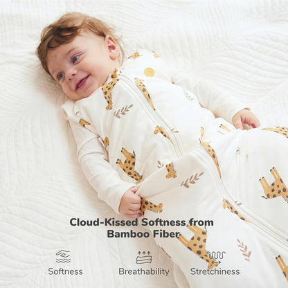 Momcozy Baby Sleep Sack - 1.5 TOG Wearable Blanket with Plush Filling & Two-Way Zipper | Small Giraffe