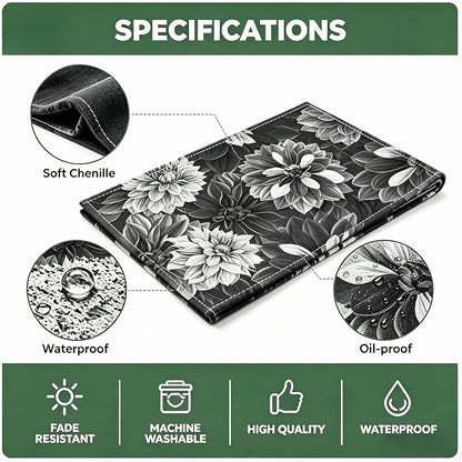 OYIMUA Grey Chenille Table Runner 13x72in - Waterproof, Heat-Resistant