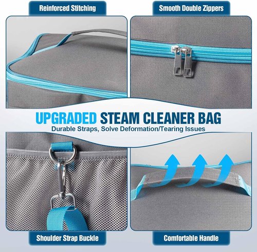 Heavy-Duty Durable Fabric Steam Cleaner Storage Bag, Waterproof & Adjustable Compartments Carrying Case, Steam Cleaner Organizer Bag with Large Space(Case Only)