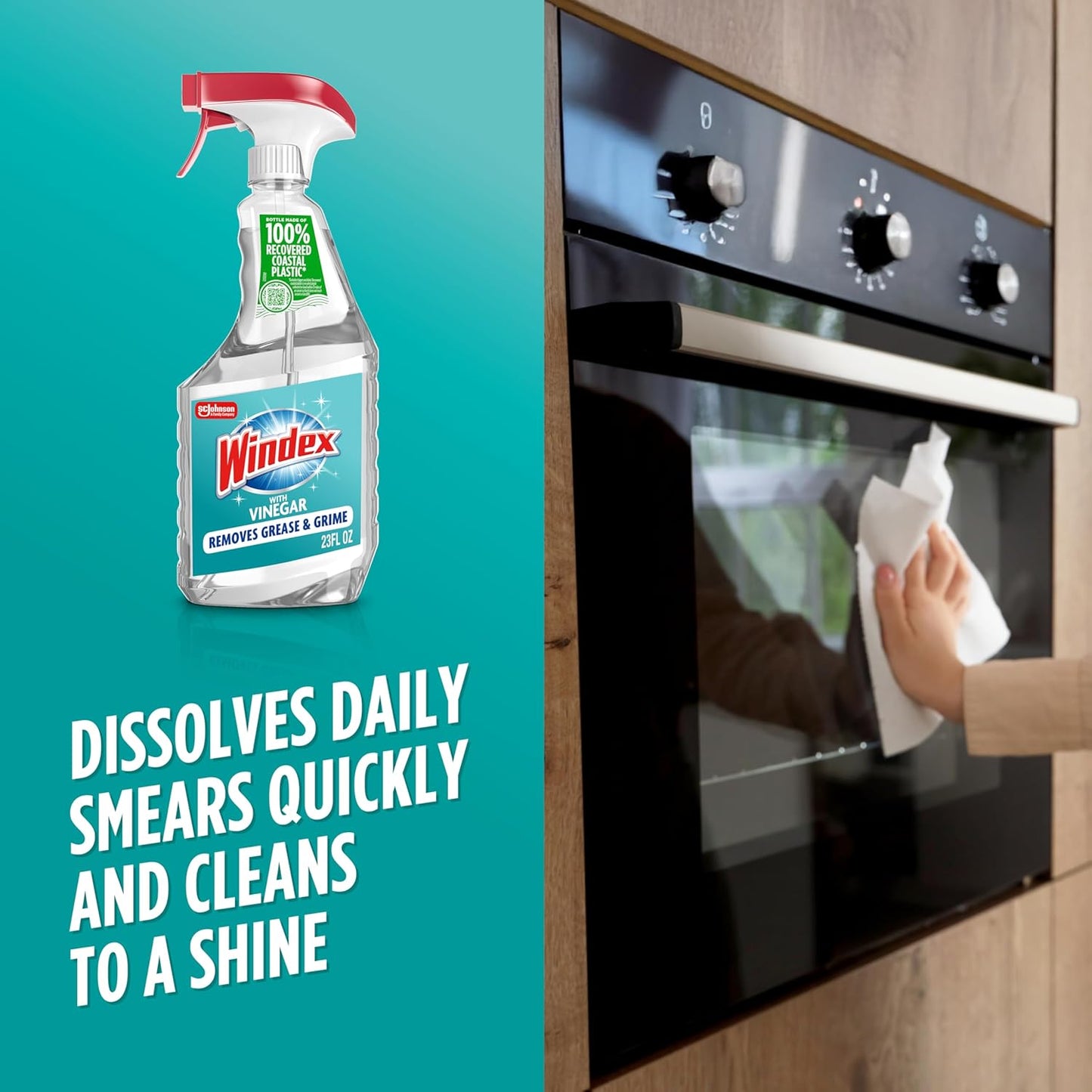Windex Vinegar Glass Cleaner Spray - Prevents Leakage & Breakage | 23 Fl Oz