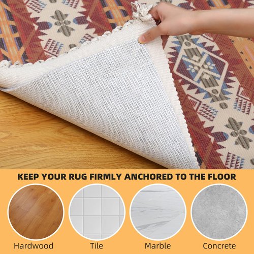 Non Slip Rug Pad, Natural Rubber Backing Rug Pads 1/4” Thick, Felt Rug Gripper Pad, Non Slip Under Carpet Mat, Under Rug Cushion for Hardwood Floors, Carpet Runners (5x7FT)