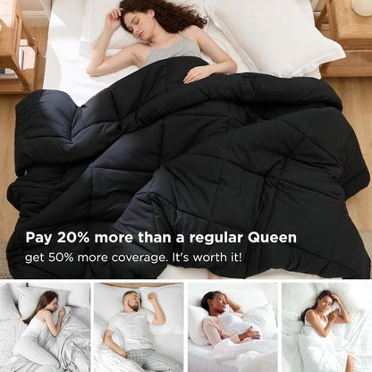 Bedsure Comforter Duvet Insert - Oversized King Size All-Season GentleSoft Down Alternative | Black 116 x 98 Inches