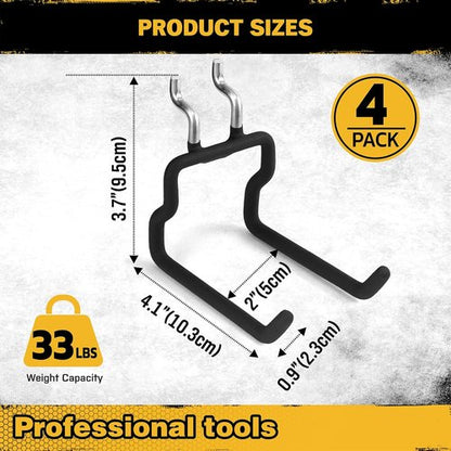 ELEAD 4-Piece Pegboard Hooks Set - Durable Organizer Accessories for 1/4" Pegboard | Ideal for Garage & Kitchen