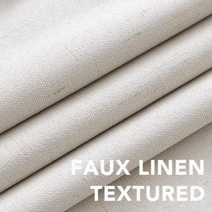 H.VERSAILTEX Ivory Blackout Curtains for Bedroom, Linen Blackout Curtains 108 Inches Long 100% Blackout Thermal Insulated Textured Curtain Draperies Grommet with White Liner, 2 Panels, Ivory