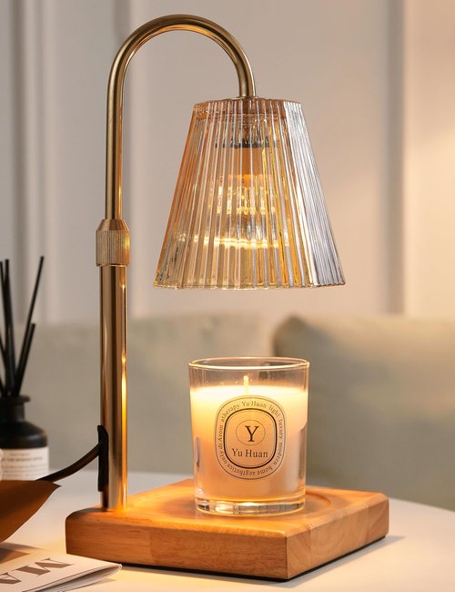 Allanmen Candle Warmer Lamp with Timer, Dimmable Candle Warmer for Home Decor, Birthday Gifts for Women Mom, Adjustable Height Wax Melt Warmer with 2 Bulbs