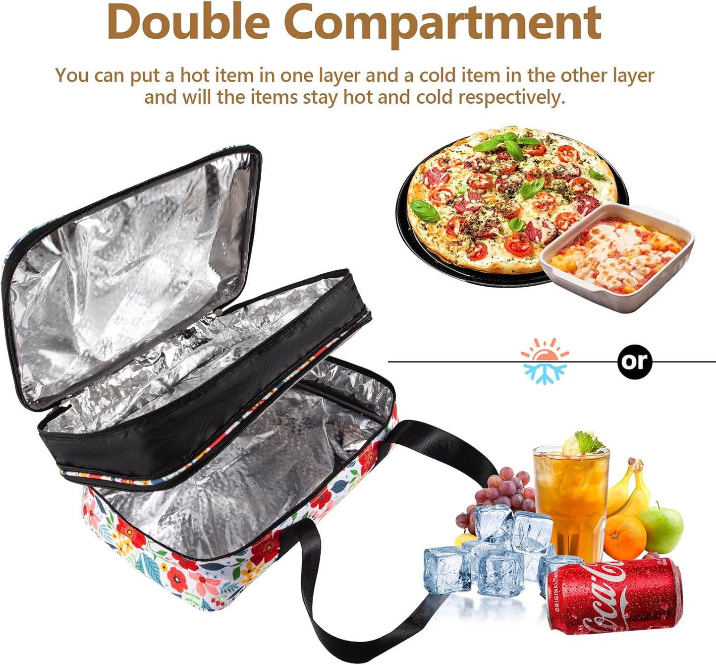 Pioneer Woman Double Decker Casserole Carrier - Expandable, Leakproof Thermal Tote for Potluck & Travel
