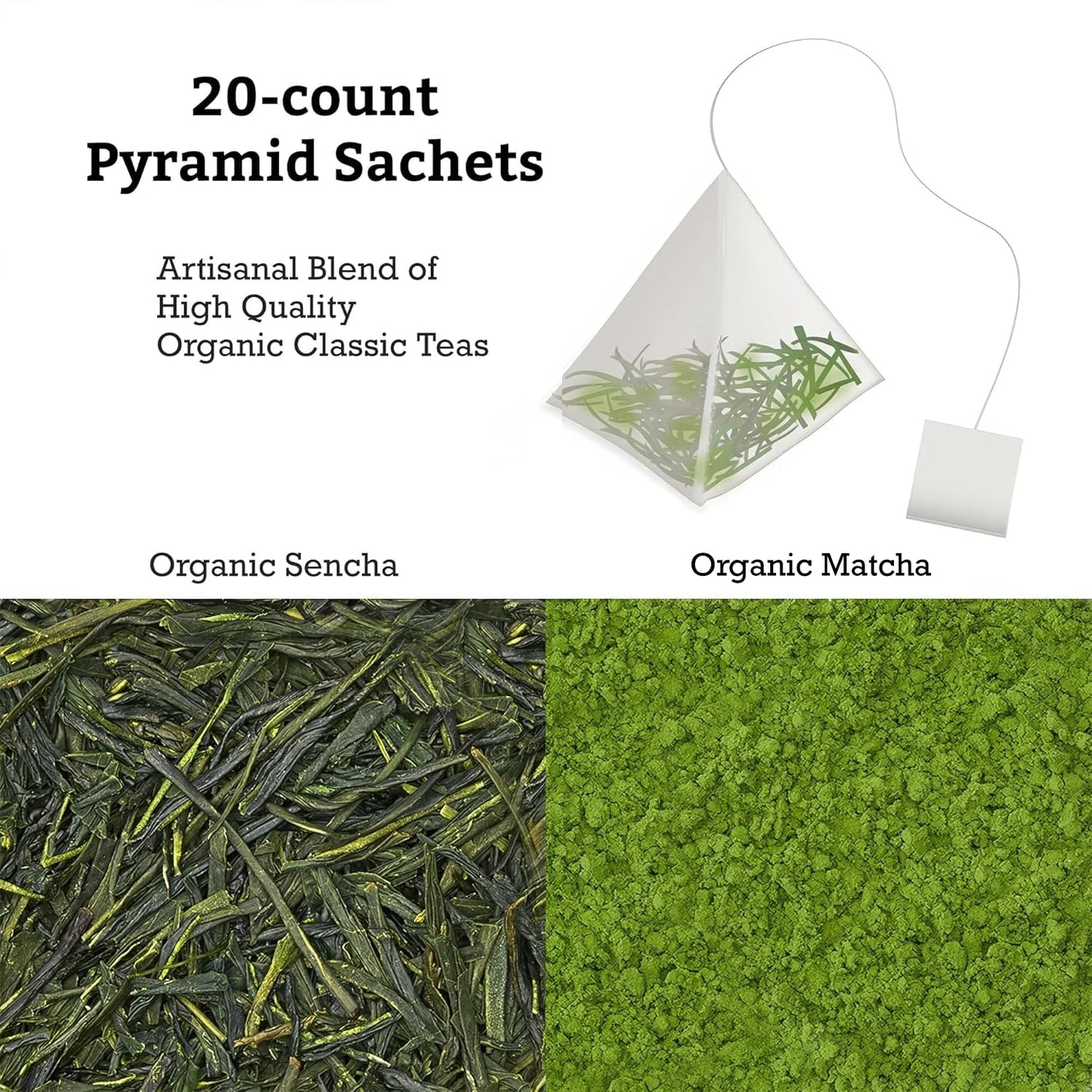 SUGIMOTO TEA Japanese Organic Matcha Sencha Green Tea Bags 12 Count Pack of 1, Unsweetened Pure Leaf Teabags with Matcha Powder Made in Shizuoka Japan