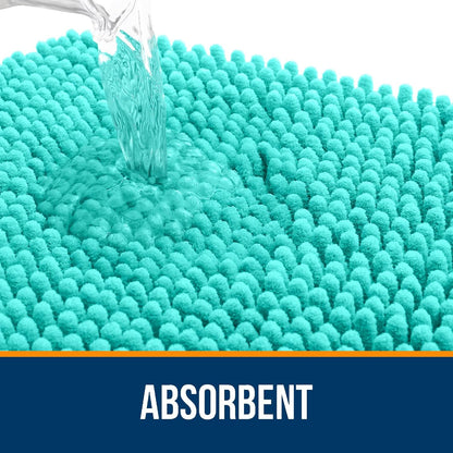 OLANLY Bathroom Runner Rugs - Extra Soft Absorbent Chenille | Quick Dry, Machine Washable, 47x20, Teal
