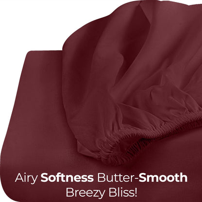Utopia Bedding King Fitted Sheet - Bottom Sheet - Deep Pocket - Soft Microfiber - Shrinkage and Fade Resistant - Easy Care -1 Fitted Sheet Only (Burgundy)