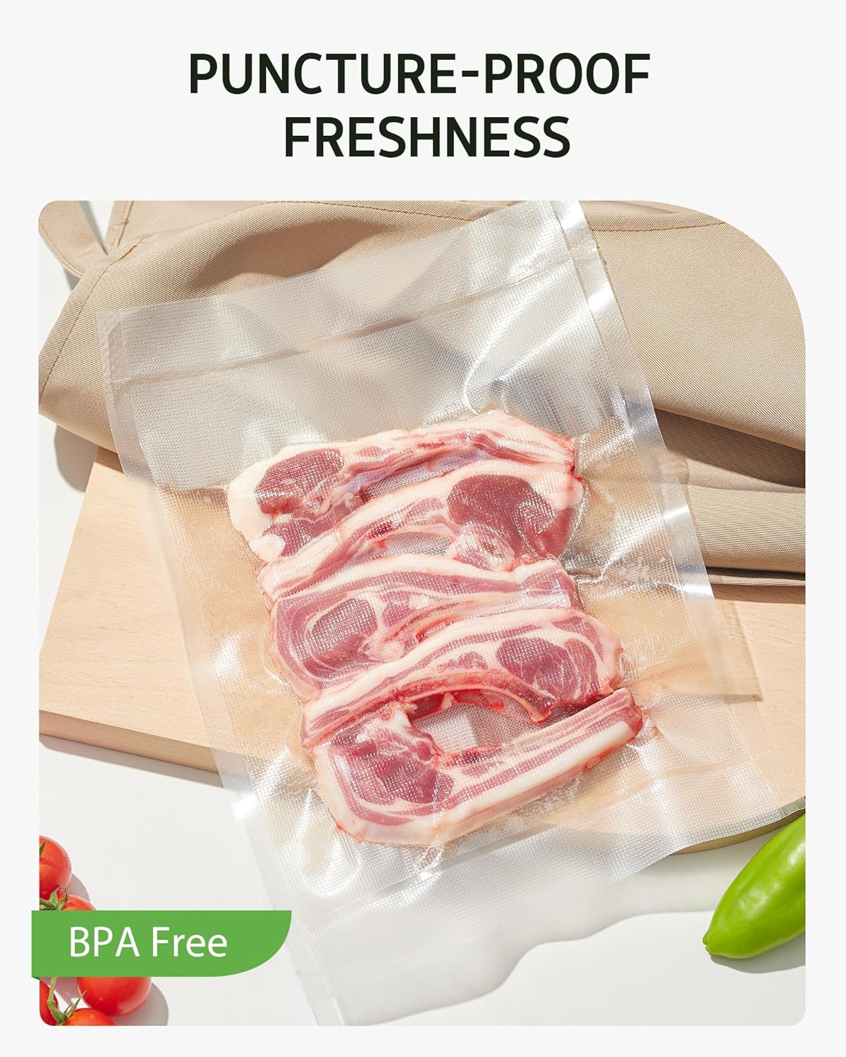 Syntus Vacuum Sealer Bags Roll - 11" x 150' Heavy-Duty BPA-Free Food Storage with Cutter