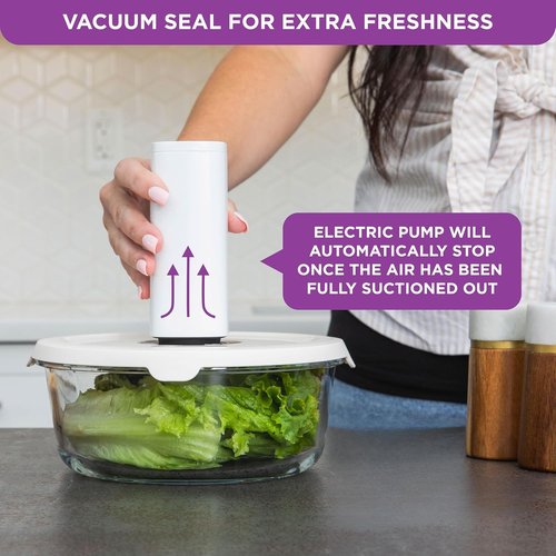 HOLDN’ STORAGE Vacuum Food Storage Containers - Set of 6 BPA-Free Glass, Leak-Proof for Freshness & Meal Prep