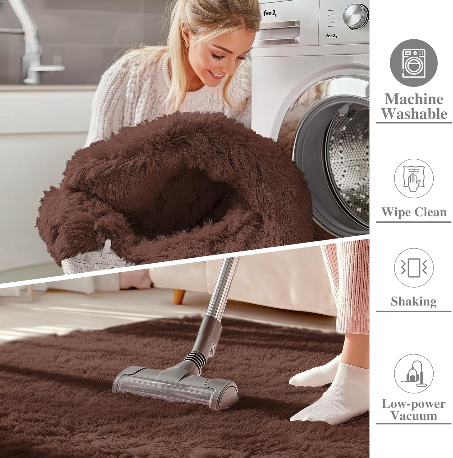 OLANLY 5x7 Large Area Rug - Soft Fluffy Shaggy Carpet for Living Room & Bedroom | Machine Washable Home Decor
