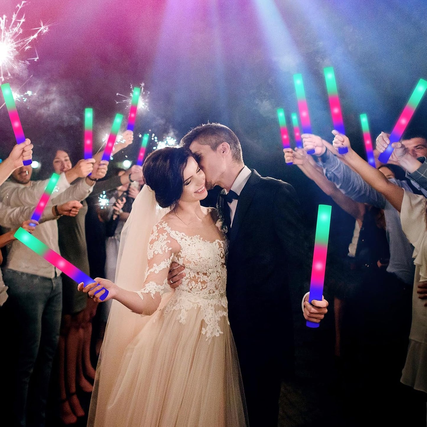 SHQDD LED Foam Glow Sticks - 28PCS Colorful Light-Up Party Pack with 3 Flashing Modes | Perfect for Weddings, Birthdays, Raves, and Celebrations