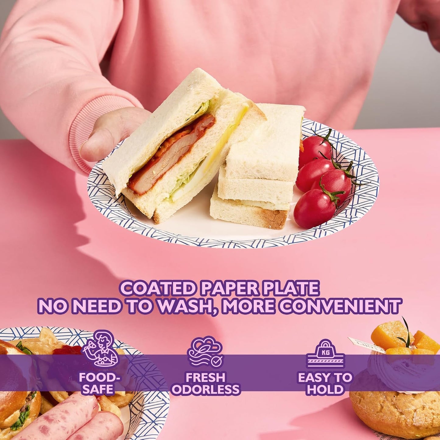 Regine Switzerland Disposable Paper Plates - Heavy Duty 8.5 Inch, Soak Proof, 300 Count for Parties & Picnics