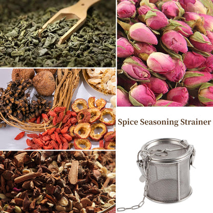 Spice Seasoning Strainer Stainless Steel Tea Strainer Soup Seasonings Seperation Basket Spice Filter