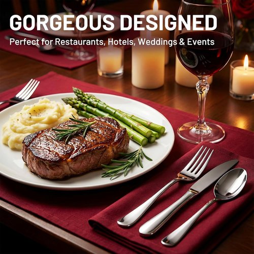 KIKCOIN 40-Pack Stainless Steel Silverware Set - Heavy-Duty Mirror Polished Cutlery for 8 | Perfect for Home, Kitchen, and Weddings