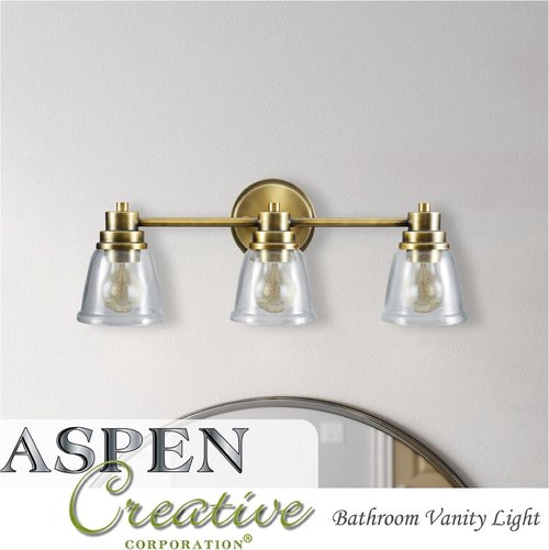 Aspen Creative 62174, One Metal Bathroom Light Fixture, 4-3/4" Wide, Transitional Design in Bronze Vanity Wall, 1