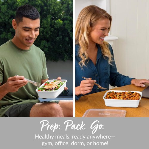 Bentgo 20-Piece BPA-Free Reusable Containers - Lightweight, Durable & Microwave Safe - White