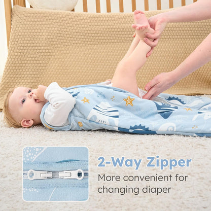 Yoofoss Baby Sleep Sack - 0-6 Months | TOG 2.5 Organic Cotton Wearable Blanket - Warm & Comfy