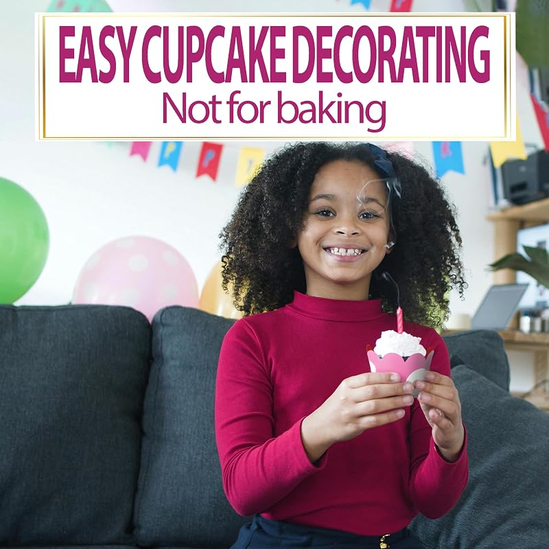 Cupcake Wrappers 24 Count Reversible Pink & Red Dots - Adjustable, Wedding & Baby Shower
