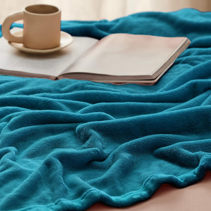 Bedsure GentleSoft Fleece Blanket - Queen Size Teal Plush Microfiber, Soft & Cozy 90x90 Inches