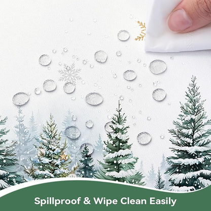 Christmas Forest Pine Snowflake Rectangle Table Cloth 60x84 Inch - 60x84in