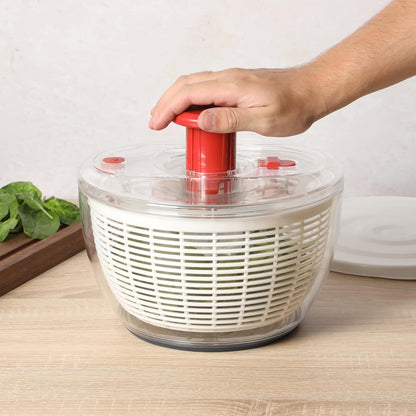 Sur La Table 6.3 Qt Salad Spinner - Versatile Fruit & Vegetable Washer with Strainer | Red