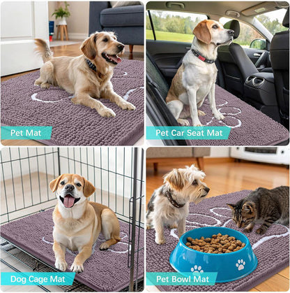 OLANLY Dog Door Mat - Absorbent Non-Slip Mud Mat for Muddy Paws | 30x20, Deep Plum Color