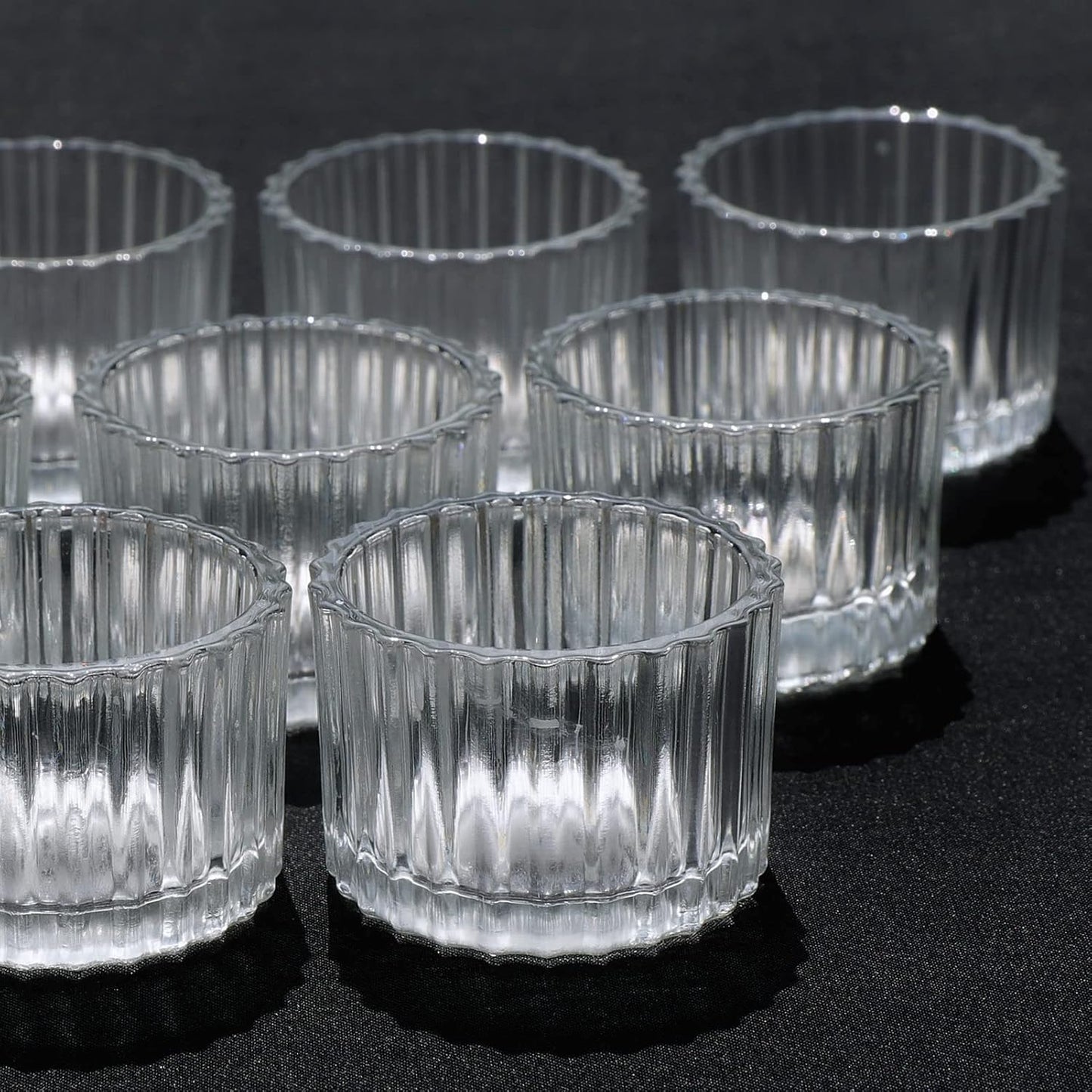 VOHO Clear Tealight Candle Holders - Set of 12 Glass Holders for Weddings & Home Decor (2'' x 1.4'')