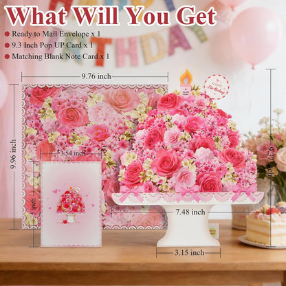 Tcamp Pop-Up Birthday Card - Musical 3D Floral Design | Perfect Gift for Women, Kids & Friends